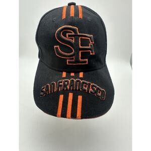 San Francisco Strapback Baseball Cap Black One Size Adjustable Embroidered Lanza